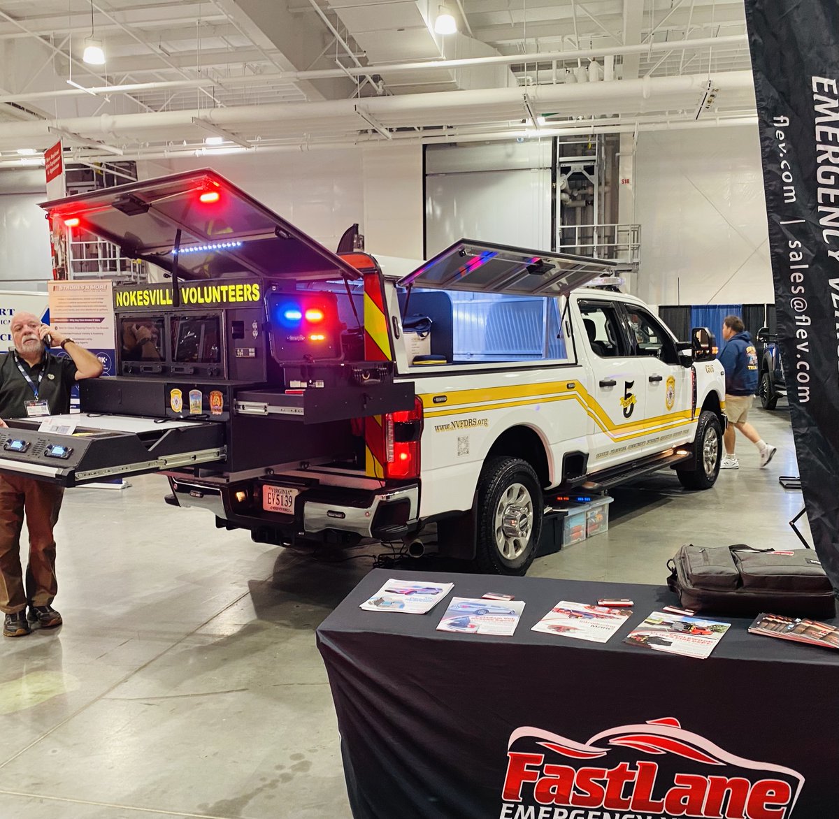 FASTLANE_EV's tweet photo. Opening Day!  Come see this great truck from Nokesville Fire at the EMS &amp; Fire Pro exhibit in the Mohegan Sun.  Drew and Kenny will be on hand until 5:30pm to answer any question and give you a tour of FastLane!! #emsfirepro #mohegansun https://t.co/PTMeC98huf