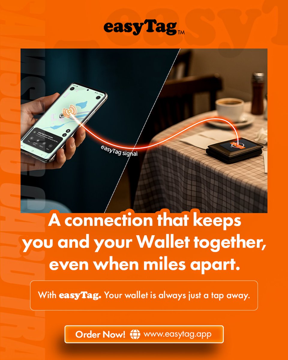 A Connection That Keeps You and Your Wallet Together 💛
With easyTag, your wallet is always just a tap away — even when miles apart. Stay connected and worry-free, no matter where life takes you.

✅ Smart Tracking – Locate your wallet instantly
✅ Instant Alerts – Know the