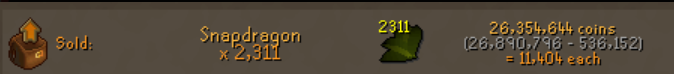 JagexPlsListen's tweet photo. @JagexSupport @OldSchoolRS On the day I was banned, I sold ~2,400 snapdragons I’d been farming and putting immense effort in.

That earned ~26M gold — and all of it, the product of a ton of work and dedication, was removed alongside other items and rest of my gold.

@JagexSupport @OldSchoolRS (10/20) https://t.co/KBnN6dqGgC