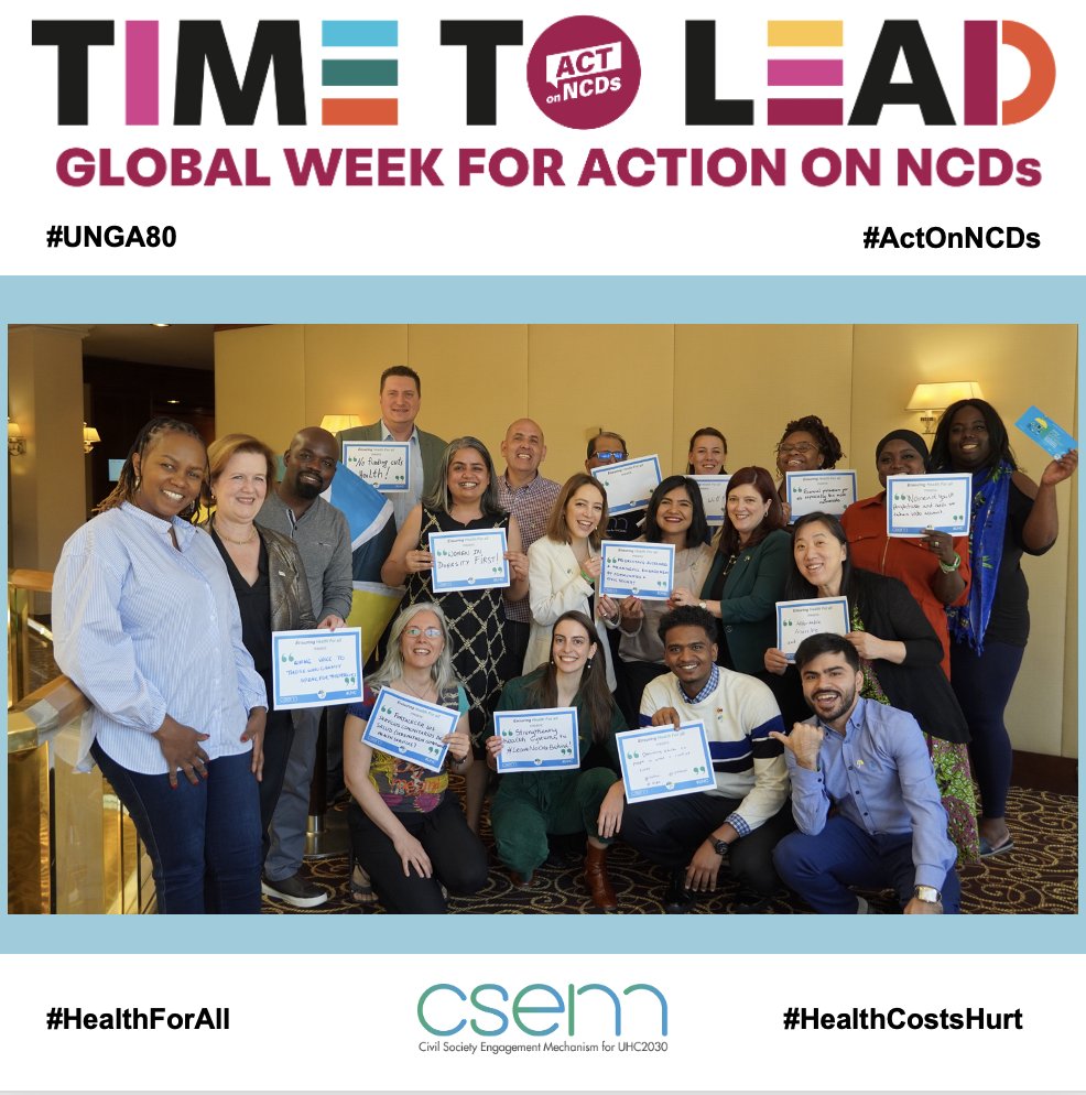 CSOs4UHC's tweet photo. 🌍 Today is the UN High-level Meeting on #NCDs &amp; #MentalHealth.

A pivotal moment for governments to recommit to health equity &amp; #LeaveNoOneBehind.

Join us in calling Member States to translate commitments into real actions that put people and communities at the center 👇 https://t.co/yzHrlAgkhp