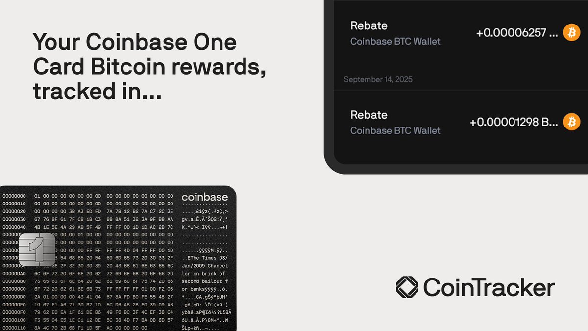 Yes, we’re on top of it. 

Your @Coinbase One Card $BTC rewards = tracked in CoinTracker. 

💡 FYI: rewards are not taxed as income.