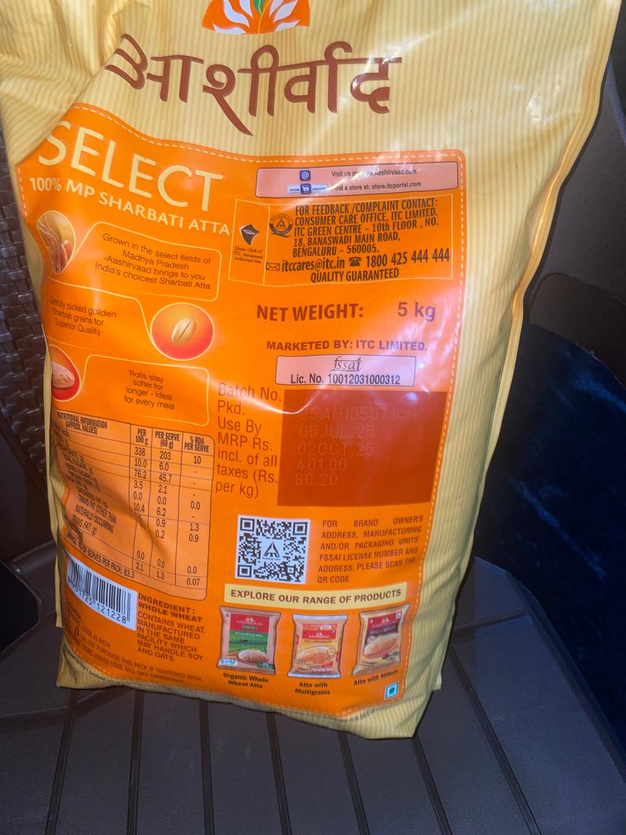 tarunkumar_m's tweet photo. @JioMart_Support Hi. I have ordered Ashirvad Atta on jiomart and got item near expiry (2nd October 2025). Please look into this. https://t.co/dJZojaWzJp