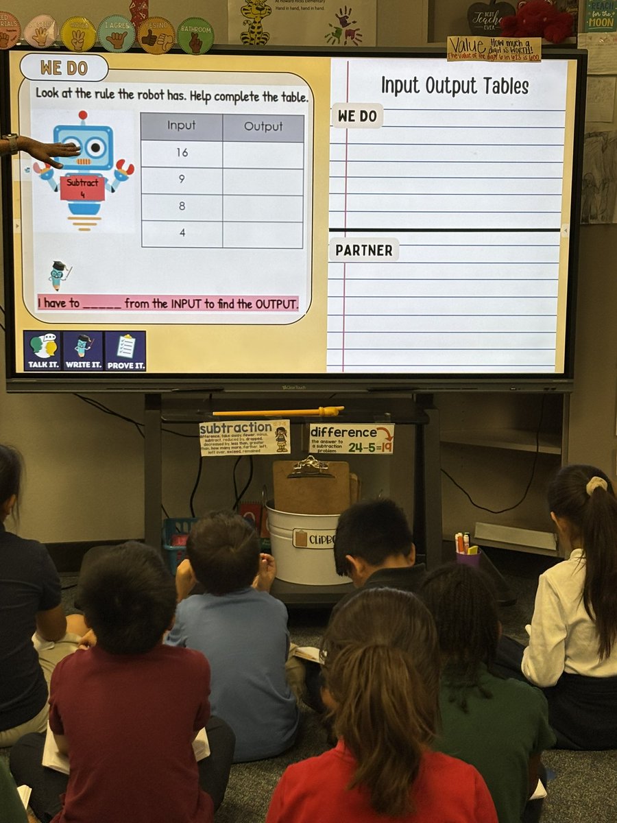 MatturroMEd's tweet photo. A little @AliefABL during @msambriz3 Input/Output math lesson today.  And of course some student discourse 🗣️&amp; writing 📝 too!! #OneTeamOneGoal #thisthat #talkitwriteitproveit https://t.co/kfXQrKsFog