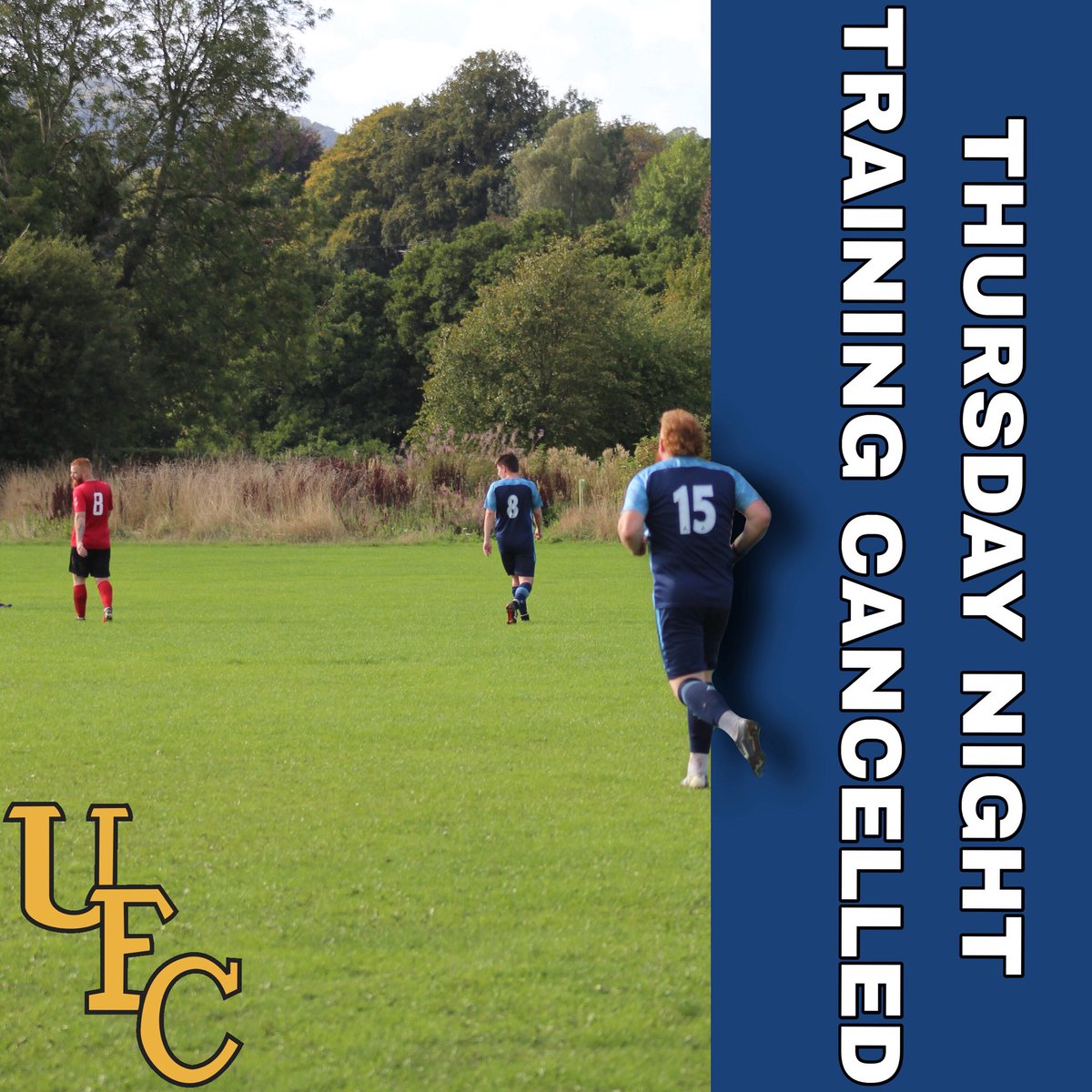 Tonight’s training is cancelled 😞 
See you all Saturday

🔵UTU⚪️
