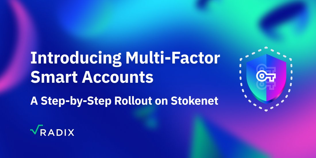 radixdlt's tweet image. Radix Wallet support for on-chain multi-factor Smart Accounts is coming!
A security breakthrough only possible on Radix ✅
Rolling out in 3 phases, starting on Stokenet:
Phase 1: Create a Security Shield & Sign with It
Phase 2: Update Your Shield
Phase 3: Recovery without a…