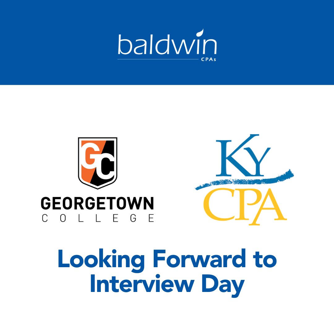 baldwincpas's tweet image. Baldwin CPAs is excited to be attending KYCPA Interview Day at Georgetown College tomorrow!

Special thanks to @KyCPANews for organizing this event and connecting students with firms!

#KYCPA #GeorgetownCollege #CPARecruitment #InterviewDay #AccountingJobs