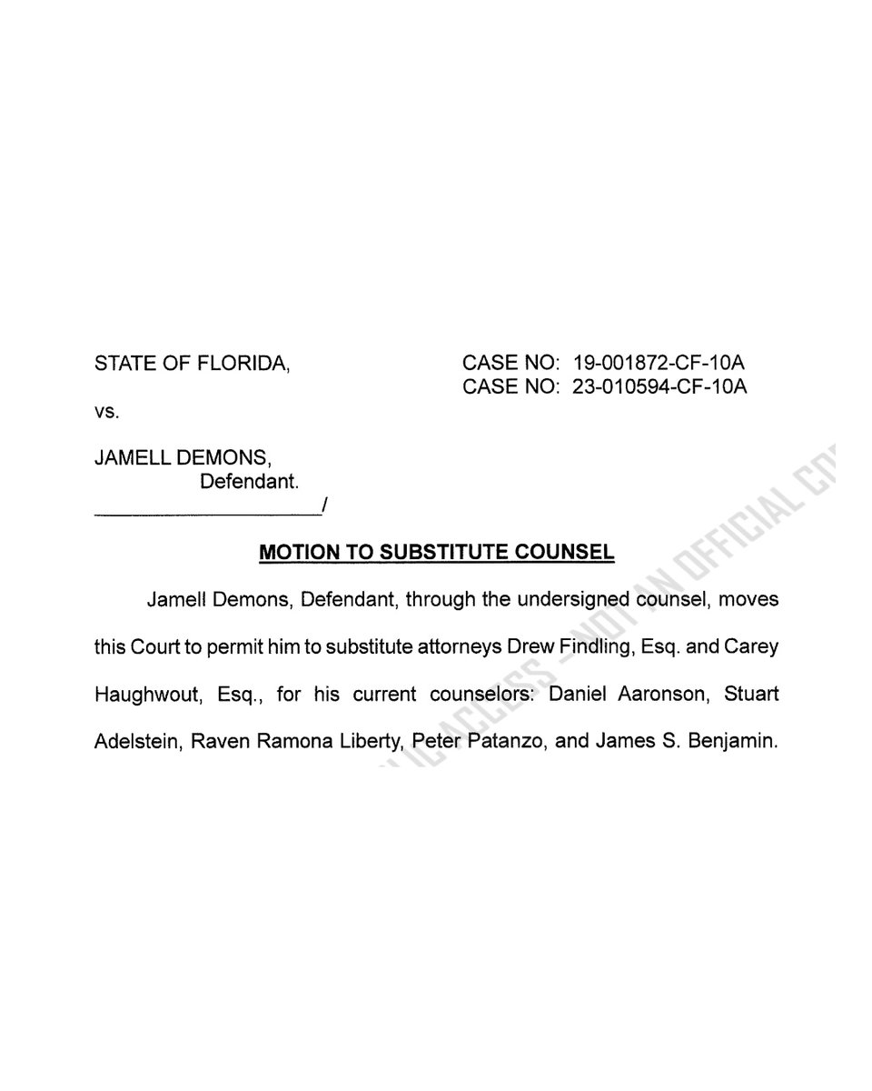 XXL's tweet photo. YNW Melly's motion to substitute his legal team ahead of his double-murder retrial has been granted.

On Wednesday (Sept. 24), Melly appeared in Broward County Court, where Judge Martin Fein ruled on Melly's August motion to replace the legal team who has been working on his case for years with attorneys Drew Findling and Carey Haughwout.

"This is what you want, right?" Fein asked Melly, according to NBC 6 Miami. "Ms. Haughwout and Mr. Findling to appear as your lawyers? You want all the other lawyers to be allowed to withdraw and have those two to be your lawyers going forward? That's what you want me to do?"

"Yes, sir," Melly responded.

Melly requested the new counsel in August and cited his former lawyer, Raven Liberty, being under investigation for reported witness tampering.

"The fact of this conflict makes it impossible for both Mr. Demons and his current counsel to continue the representation," Melly wrote in his August motion.

Drew Findling is a well-known attorney in hip-hop circles, having represented the likes of Cardi B, Gucci Mane, NBA YoungBoy, YFN Lucci, GloRilla, Young Dolph and others. He is currently the lead attorney on Lil Durk's murder-for-hire case. Carey Haughwout is an experienced attorney who served as Palm Beach County’s Public Defender for 24 years.

Melly is charged with the 2018 murder of his former friends YNW Juvy and YNW Sakchaser. Melly's first trial ended in a mistrial in July of 2023. In August, Melly's codefendant, YNW Bortlen, took a 10-year plea deal.

Melly's new trial date has been set for Jan. 7, 2026.

XXL has reached out to YNW Melly's new legal team for comment.