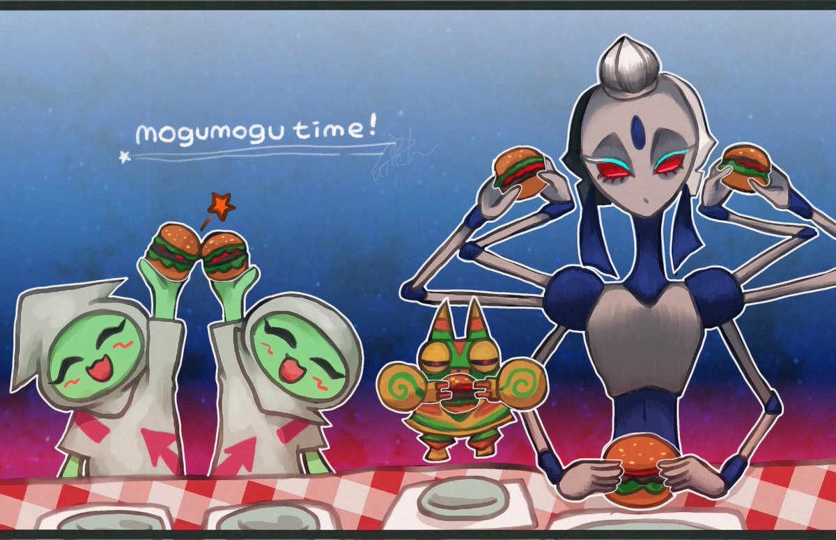 自分も好きなポップンのキャラたちにハンバーガーを振る舞いたくなって…🍔