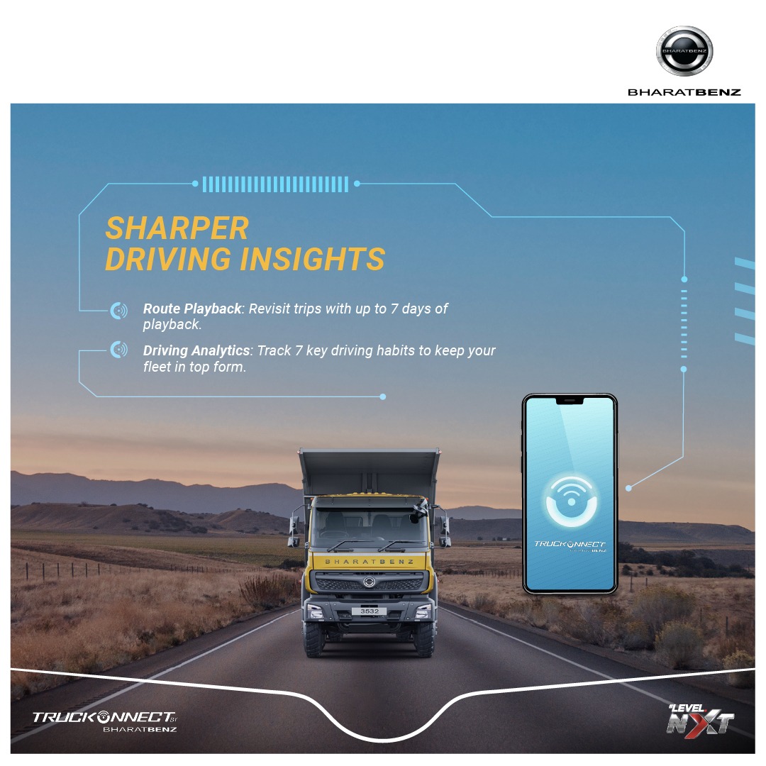 BharatBenz1's tweet image. Know your truck the smarter way. With BharatBenz’s intelligent fleet solution, Truckonnect, stay ahead with real-time insights, performance tracking, and proactive alerts and reporting.

Learn more: brnw.ch/21wW5lT

#BharatBenz #LevelNXT #Telematics #Truckonnect #Trucks