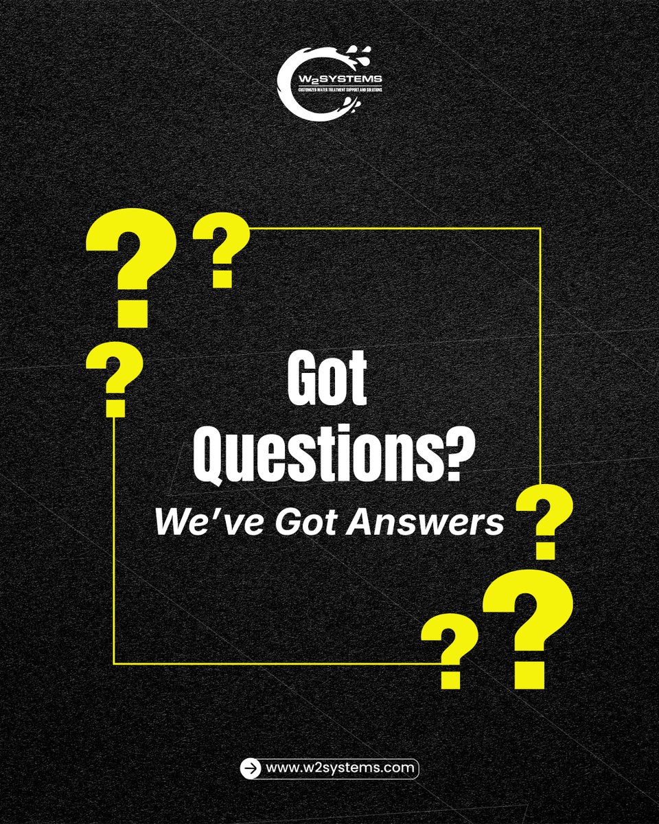 w2systems's tweet image. ❓ Water treatment can be complex, but W2 Systems makes it simple. Explore our FAQs and discover clear solutions to your toughest challenges.
 👉 Need more help? Call us or email our team today: w2systems.com/faqs/
 #WaterSolutions #CustomerSupport #FAQs