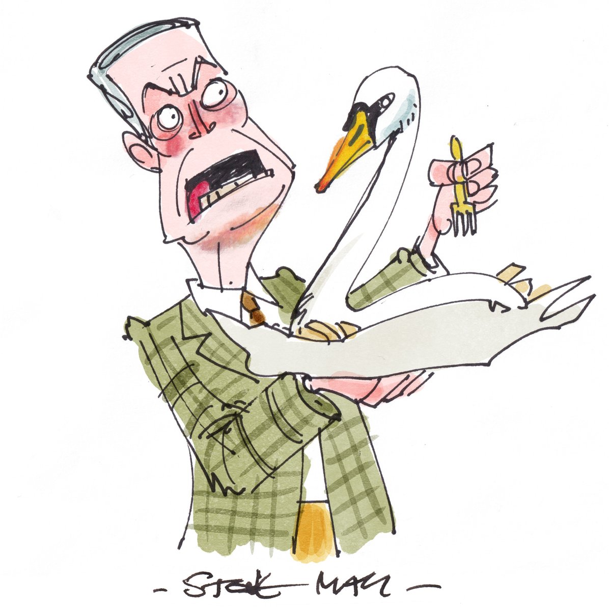 Actual scenes at <a href="/Nigel_Farage/">Nigel Farage MP</a>'s local chippy. 

(Is this just replacing the old 'dead cat' routine with a swan?)