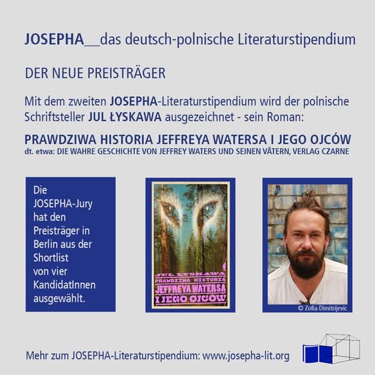 Z dumą zawiadamiamy, że "Prawdziwa historia Jeffreya Watersa i jego ojców" Jula Łyskawy otrzymała nagrodę Josepha i zostanie opublikowana po niemiecku przez Edition Fototapeta! Serdeczne gratulacje dla autora!
czarne.com.pl/katalog/ksiazk…