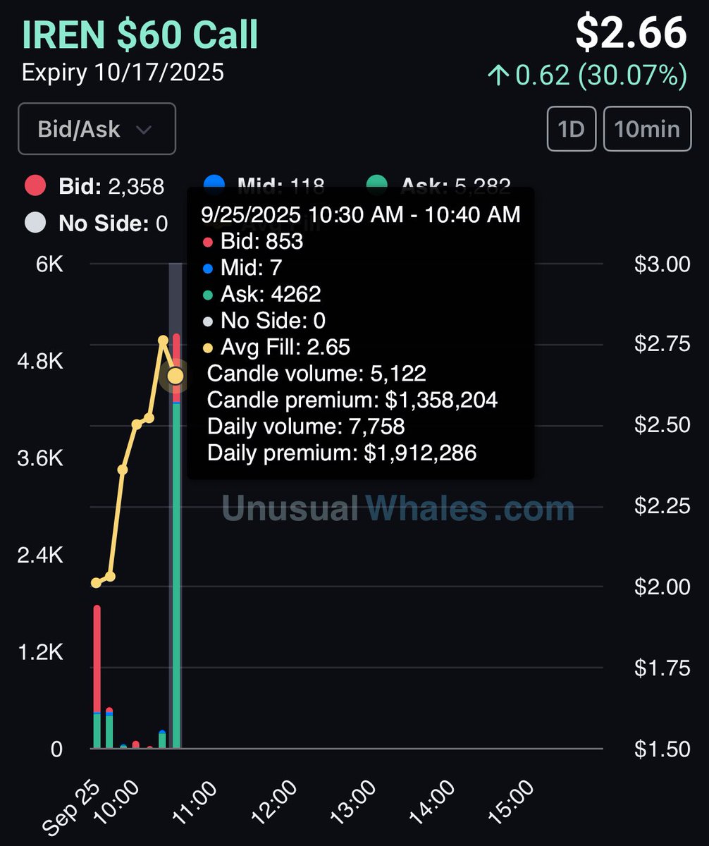 FL0WG0D's tweet photo. $IREN - $1.3M Call buyer https://t.co/u4Y5LjIyT3