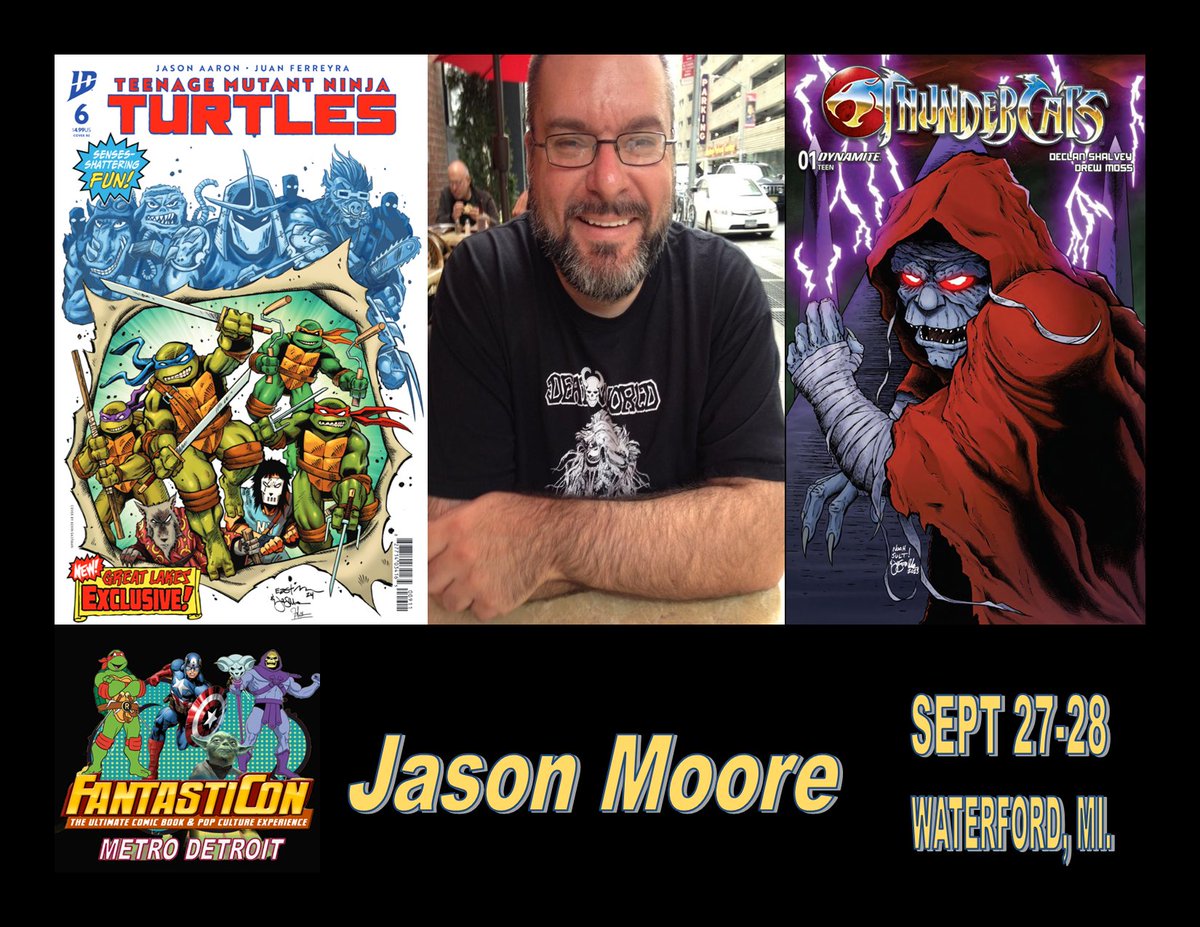 Fantasticon welcomes  Jason Moore to our show in Waterford, Michigan, this weekend,

His work includes Teenage Mutant Ninja Turtles, Thundercats, the comic adaptations of the Tim Burton films Sleepy Hollow, and Batman: Haunted Gotham

more info at fantasticon.net
