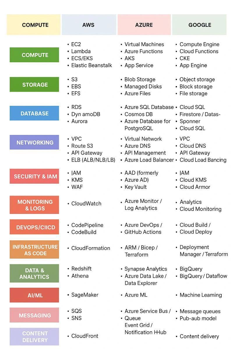 Oluwatobi_Msp's tweet image. Cloud Services Showdown: AWS vs Azure vs Google Cloud Platform (GCP) 🌐