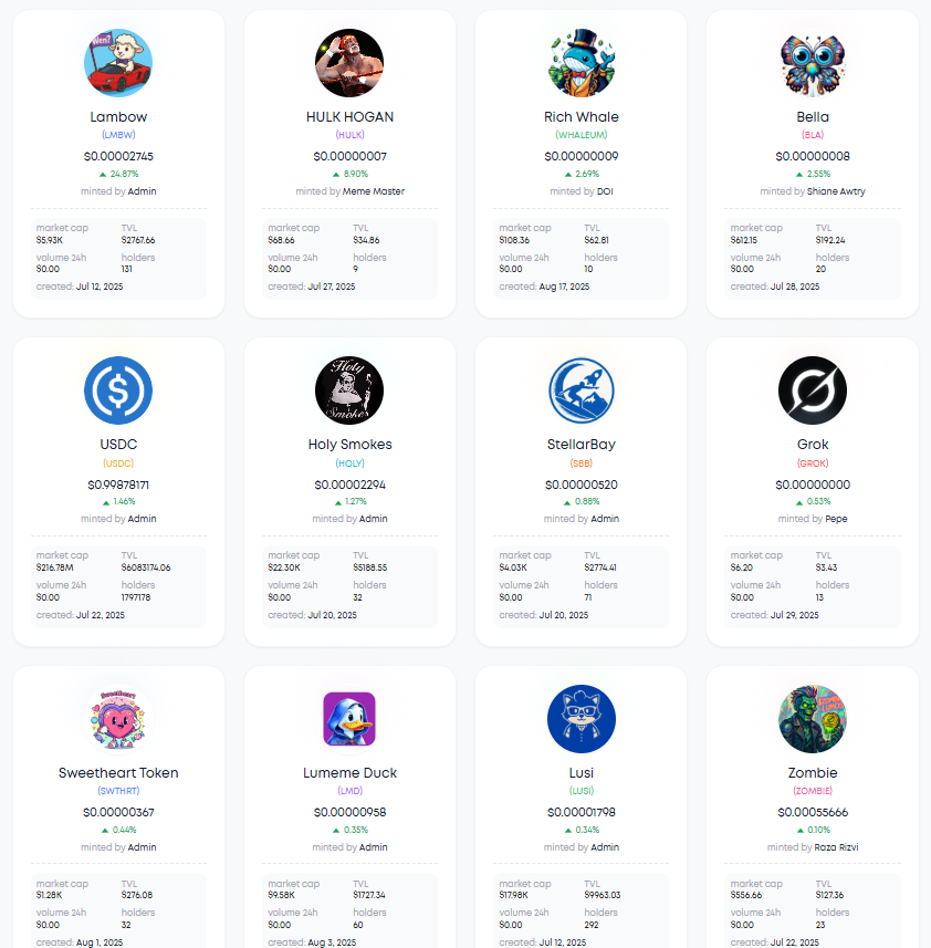 Most memecoins on #Stellar are glowing green today 📈

Memecoins on Lumos Launchpad are showing strength — the rise of Stellar memes is just getting started. 🚀

Check it out here 👉lumoscore.com/launchpad