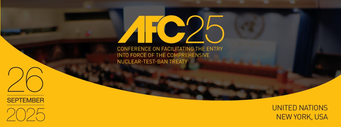 Don't miss #CTBTO's Article XIV Conference (#AFC) where States gather to push for the #CTBT's entry into force and an end to nuclear testing! 
🕰️ 26 Sep, 10:00 (EST)/ 16:00 (CET), and 
🕰️26 Sep, 15:00 (EST)/ 21:00 (CET) 
More info. ctbto.info/3Iqj5KS