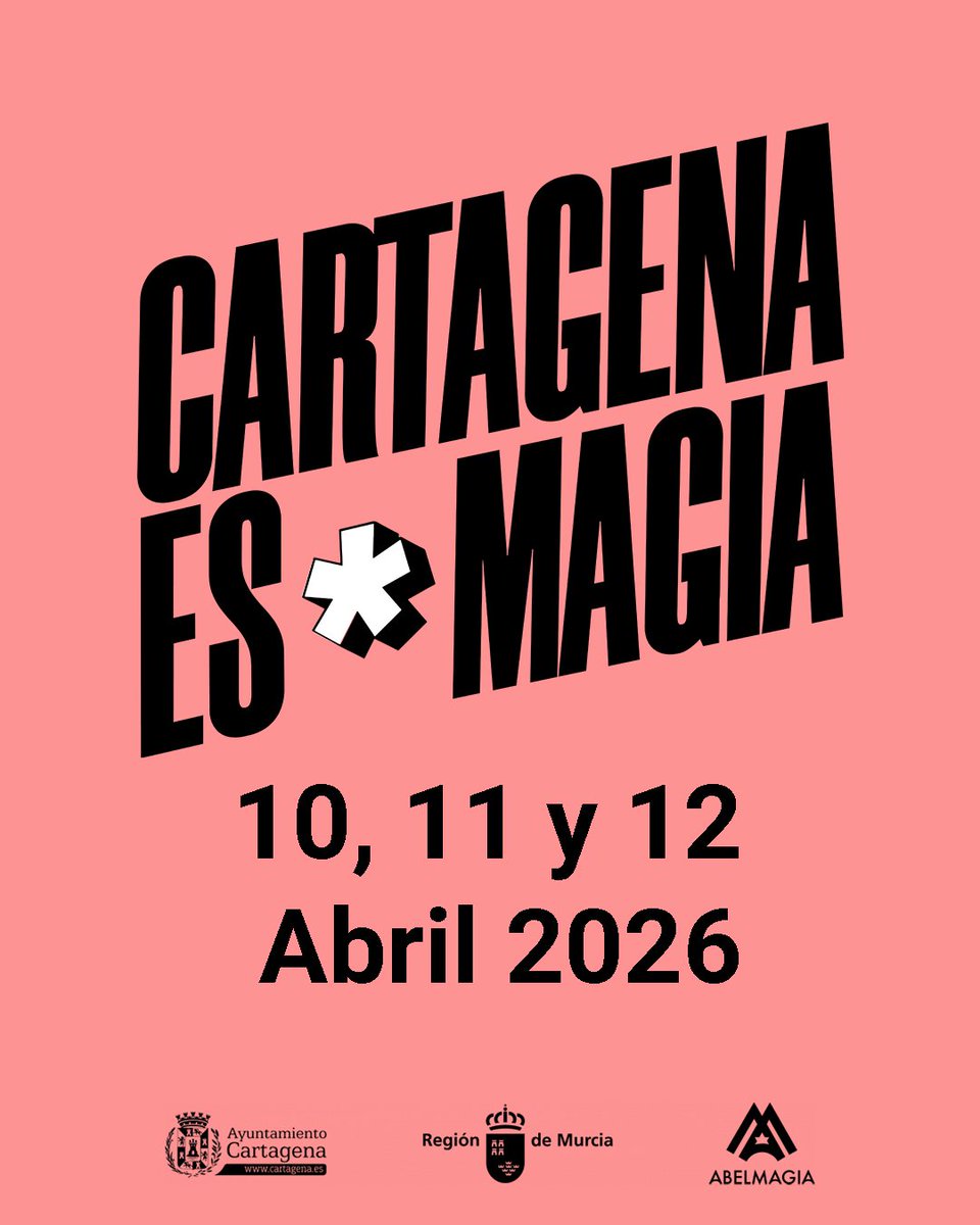 ¡La cuarta edición del Festival Internacional Cartagena es Magia ya tiene fecha!
Guarda estos días: 10, 11 y 12 de Abril.
Cartagena volverá a ser el escenario de los mejores ilusionistas panorama actual. Próximamente más información... ¡Esto acaba de empezar!
 #CartagenaEsMagia
