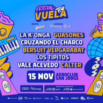 🛩️ Festival Vuela, el más grande del interior, con un line up súper potente entre bandas consagradas y nuevos talentos, más de 10 horas de música, experiencias interactivas, sector gastronómico, Djs y fiesta post show. 

📆Sábado 15 de noviembre
dosdosunoprensa.com.ar/2025/09/24/fes…