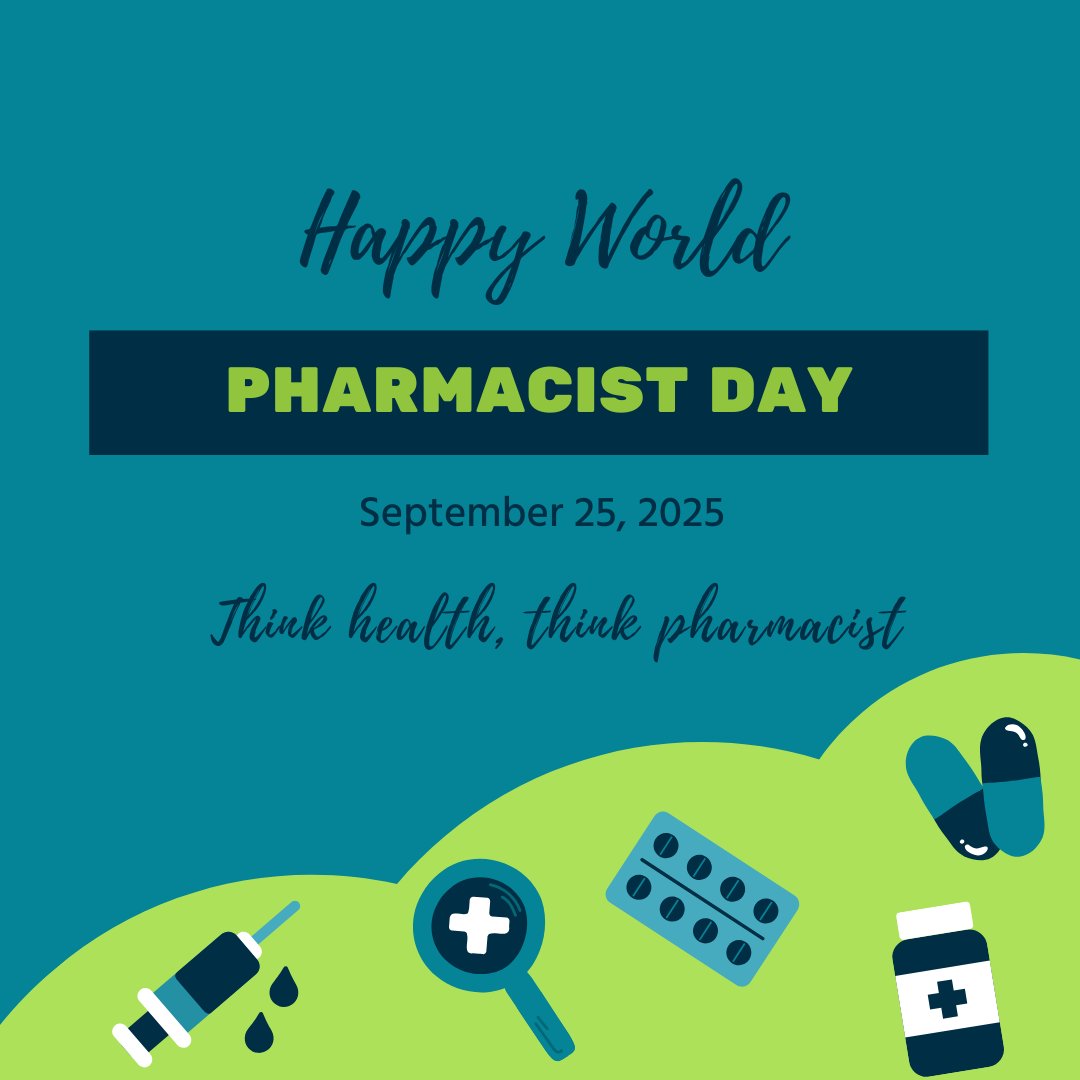 UNTHealth_Pharm's tweet photo. Happy World Pharmacist Day 2025!🥼💊
This year’s theme “Think Health, Think Pharmacist” celebrates pharmacists not only as medication experts but as key contributors to research, innovation, and evidence-based healthcare.
#UNTHealth #WorldPharmacistDay #ThinkHealthThinkPharmacist https://t.co/PTD1bOpMR4