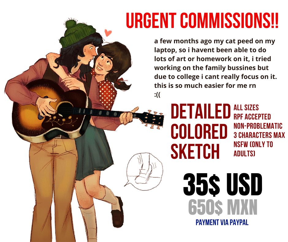URGENT COMMISSIONS!!
the laptop has gotten worse :( i'm desperate to get it fixed #opencommissions