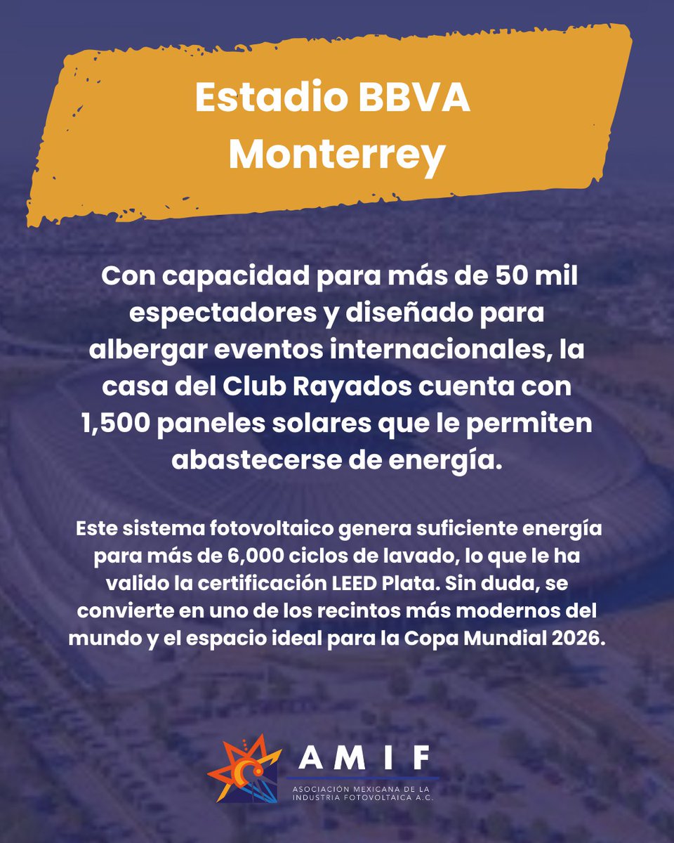 ☀️⚽ En el Mundial 2026, la energía solar también jugará un papel clave en México.
La sustentabilidad ya está en la cancha y la AMIF impulsa que más empresas sean protagonistas de esta transformación. 🚀
👉 Únete en amif.org.mx
#AMIF #EnergíaSolar #Mundial2026