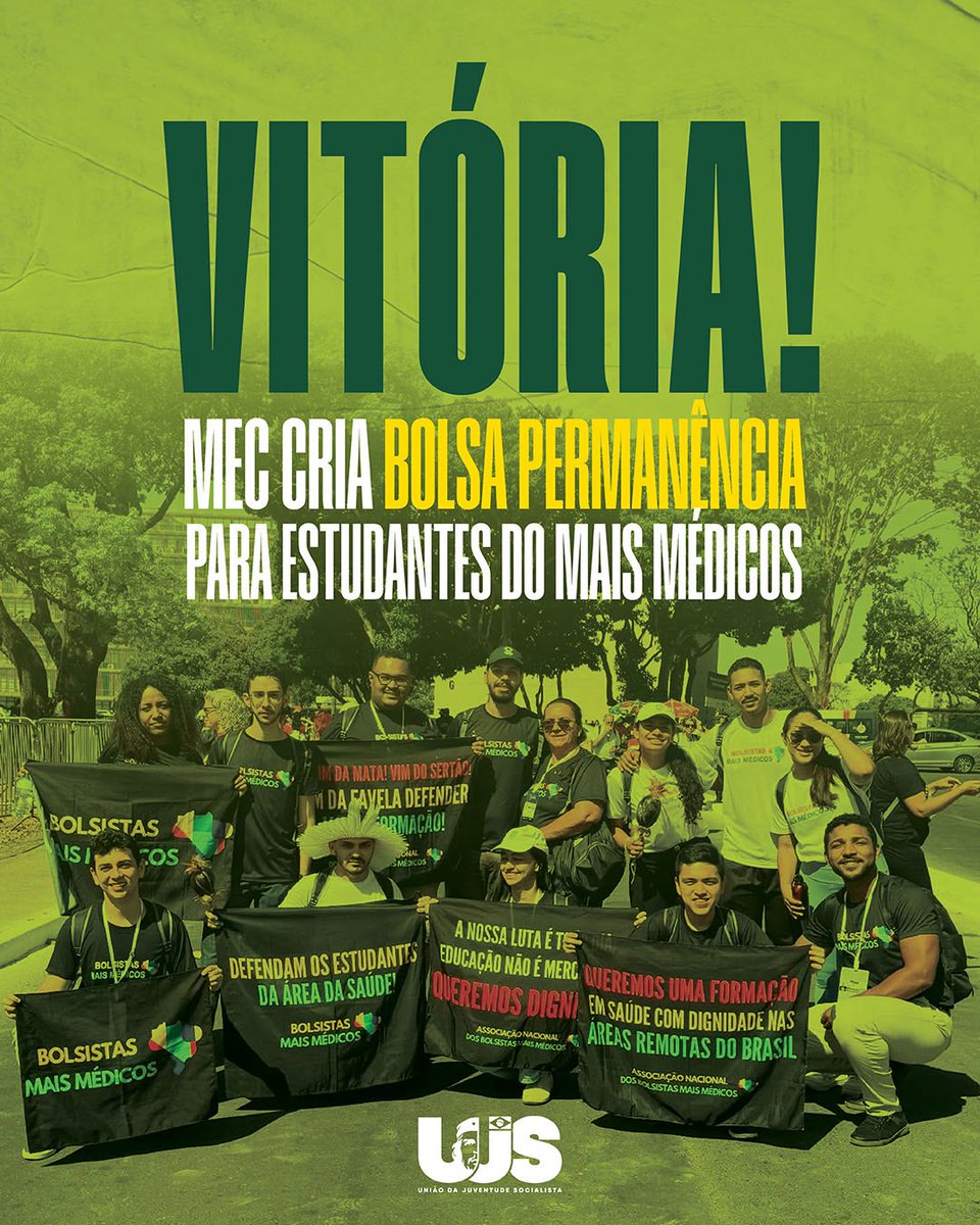 Uma conquista histórica dos estudantes! ✊🏾

O ministro da educação assinou a portaria que institui o Programa de Bolsa Permanência, destinado a estudantes de graduação matriculados em cursos de medicina autorizados no âmbito do Programa Mais Médicos. Quem entrou vai se formar!