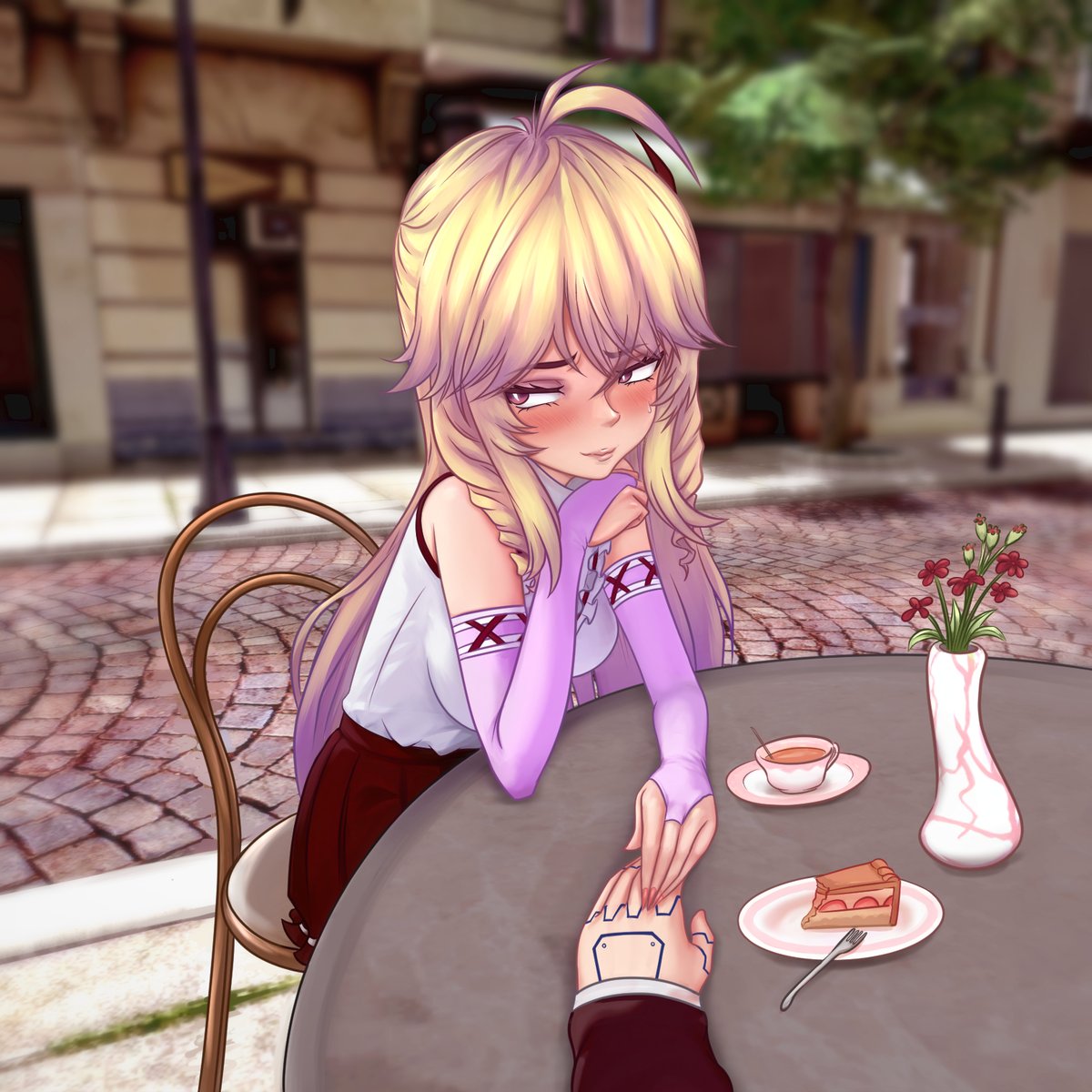 Here's a commission I never got around to posting. It was a really sweet request, something I really liked for the character (Mia deserves to be happy too), so I put a lot of effort into it. I hope you like it.