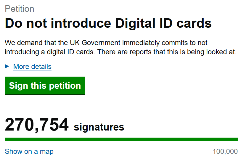 🚨PETITION TO STOP DIGITAL I.D AT 270,000

Link to the petition in the comments below

If you haven't done so already SIGN IT!