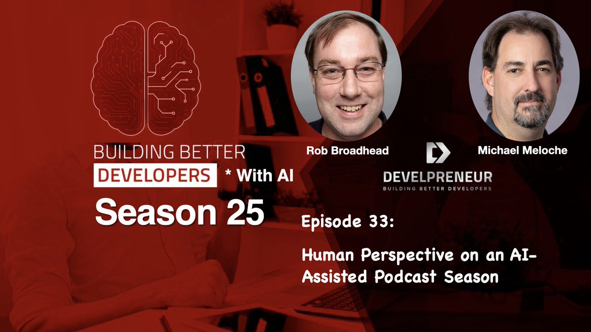 develpreneur's tweet image. Season 25 is complete! 🎙️

This season we tried an AI-assisted podcast recap—using AI to review past content &amp;amp; inspire new conversations.

Our finale? 100% human reflection on the lessons learned.

Read more 👉 dplnk.us/?81643

#AI #Podcasting #SoftwareDevelopment