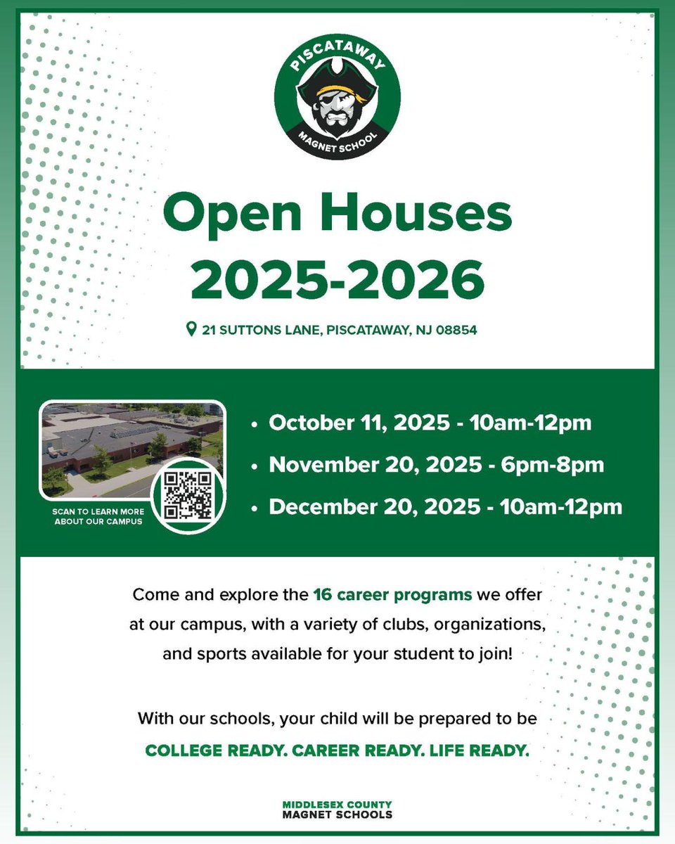 MCMSRaiders's tweet image. Join us at our upcoming #OpenHouses ! Explore the #PiscatawayRaiders school, hear about our sports teams and clubs, and learn about the 15+ career programs available. See you there! #MCMagnetSchools
