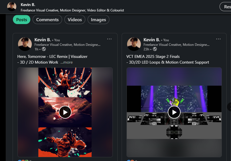 twt, portfolio, instagram &amp; linkedin fully updated with backlogged work 👍
