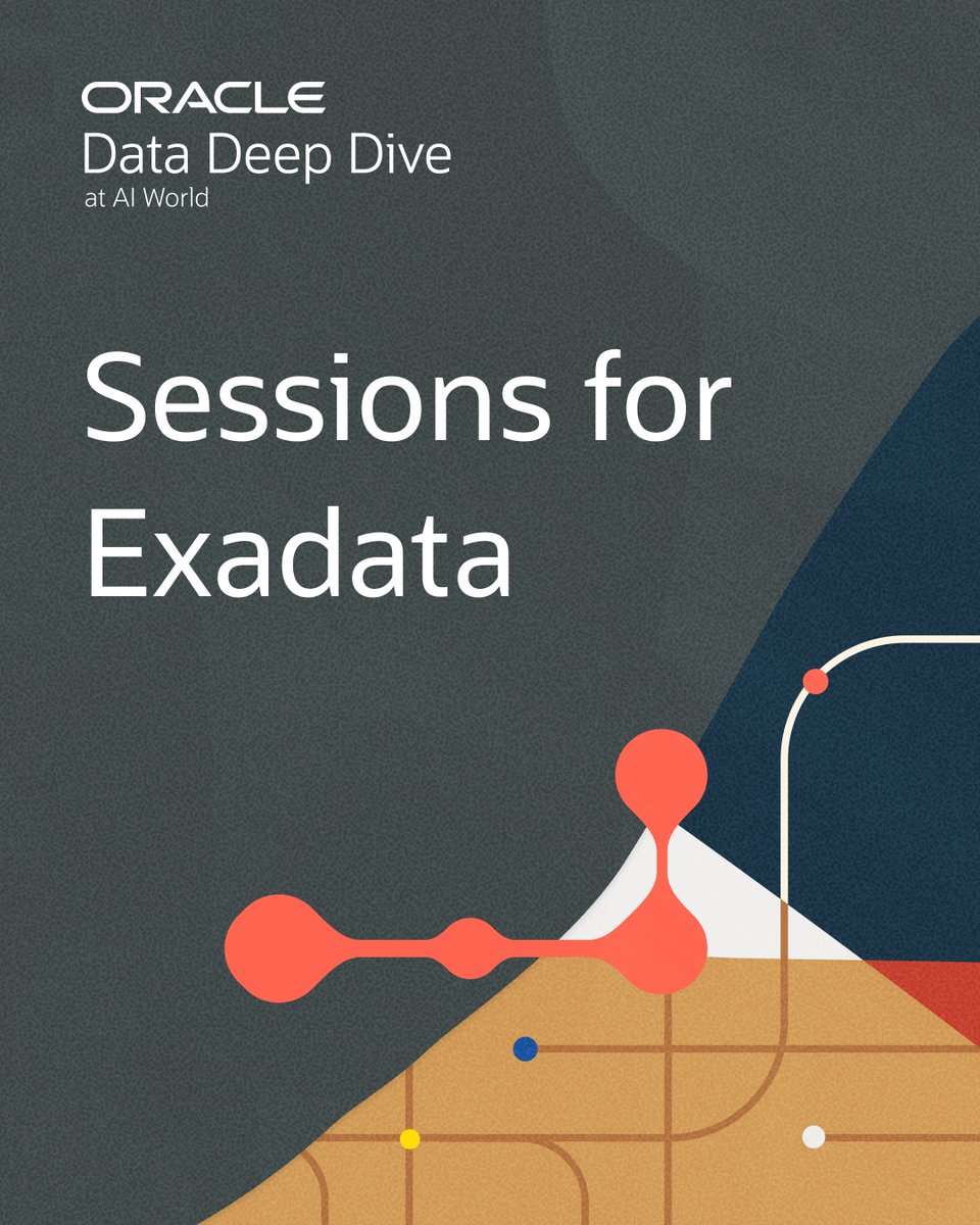 OracleExadata's tweet image. Don’t miss these top #OracleExadata sessions at Oracle Data Deep Dive at #AIWorld. Find out what’s new, get tips from Oracle experts, engage in hands-on demos, and hear about customer successes. Check out our must-attend sessions and register today. social.ora.cl/6010AjRig