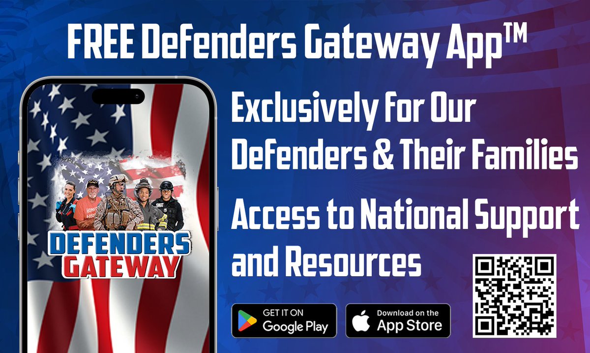 Exciting Partnership Announcement!
We’re proud to partner with the <a href="/Defenders1USA/">DefendersGateway</a>  app. A powerful, FREE resource exclusively for our nation’s defenders and their families 🇺🇸. This app connects heroes to national support and resources, all in one place. Download it today .