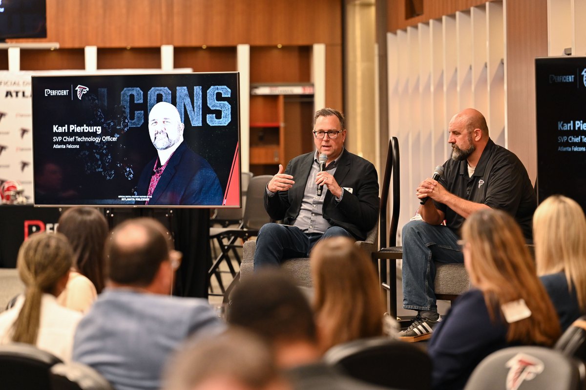 Perficient's tweet image. We recently hosted an exclusive event inside the @AtlantaFalcons' locker room, where over 80 guests enjoyed an unforgettable evening of exclusive access, special guest appearances, and a deep dive into how AI is transforming industries. 🏈
As the Official Digital Strategy…