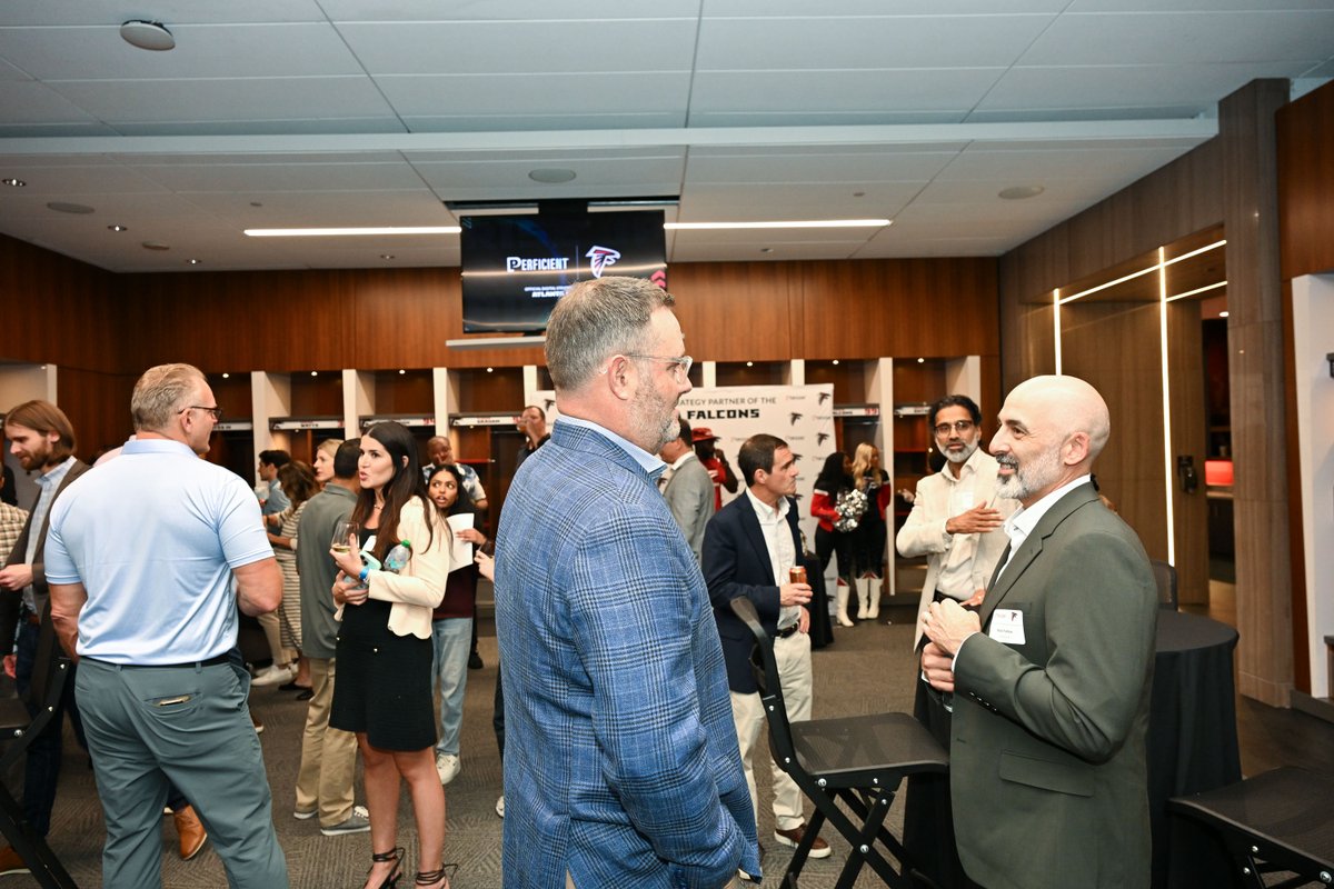 Perficient's tweet image. We recently hosted an exclusive event inside the @AtlantaFalcons' locker room, where over 80 guests enjoyed an unforgettable evening of exclusive access, special guest appearances, and a deep dive into how AI is transforming industries. 🏈
As the Official Digital Strategy…