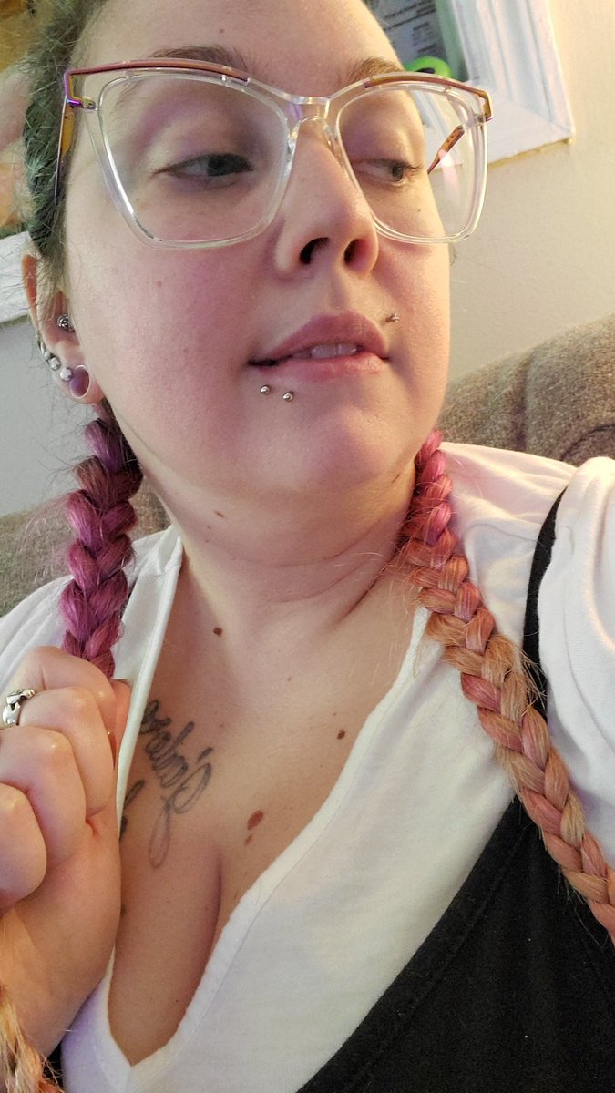 Goddessrose7791's tweet photo. How do we feel about the glasses and pigtails? 😏 https://t.co/BP5Xtre8In