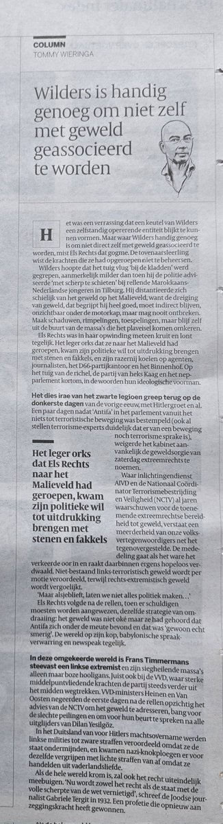 Het morele verval leidt wel tot uitstekende columns, maar of die het tij kunnen keren valt te betwijfelen. Niettemin is ook dit weer een geweldig en waardevol stukkie!