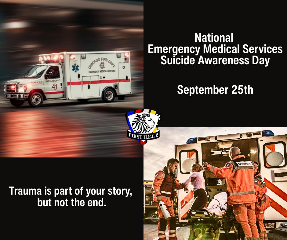 1sthelporg's tweet image. Today is National Emergency Medical Services Suicide Awareness Day.  

Please report suicides to ow.ly/Lpwc50X1bBi

Allow others to help you just as you help them.

#FirstHELP #SuicideAwareness #EMSSuicideAwarenessDay #IWillListen