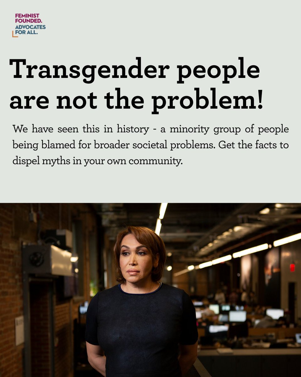 NCLRights's tweet image. What we know to be true: TRANSGENDER PEOPLE ARE NOT THE PROBLEM! 👏

Use these facts to dispel myths in your own communities!