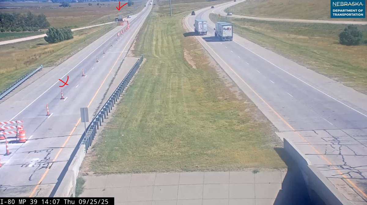 Nebraska511's tweet image. Update: I-80 WB is now open; the right lane is closed. Keep left and reduce speed in the area.