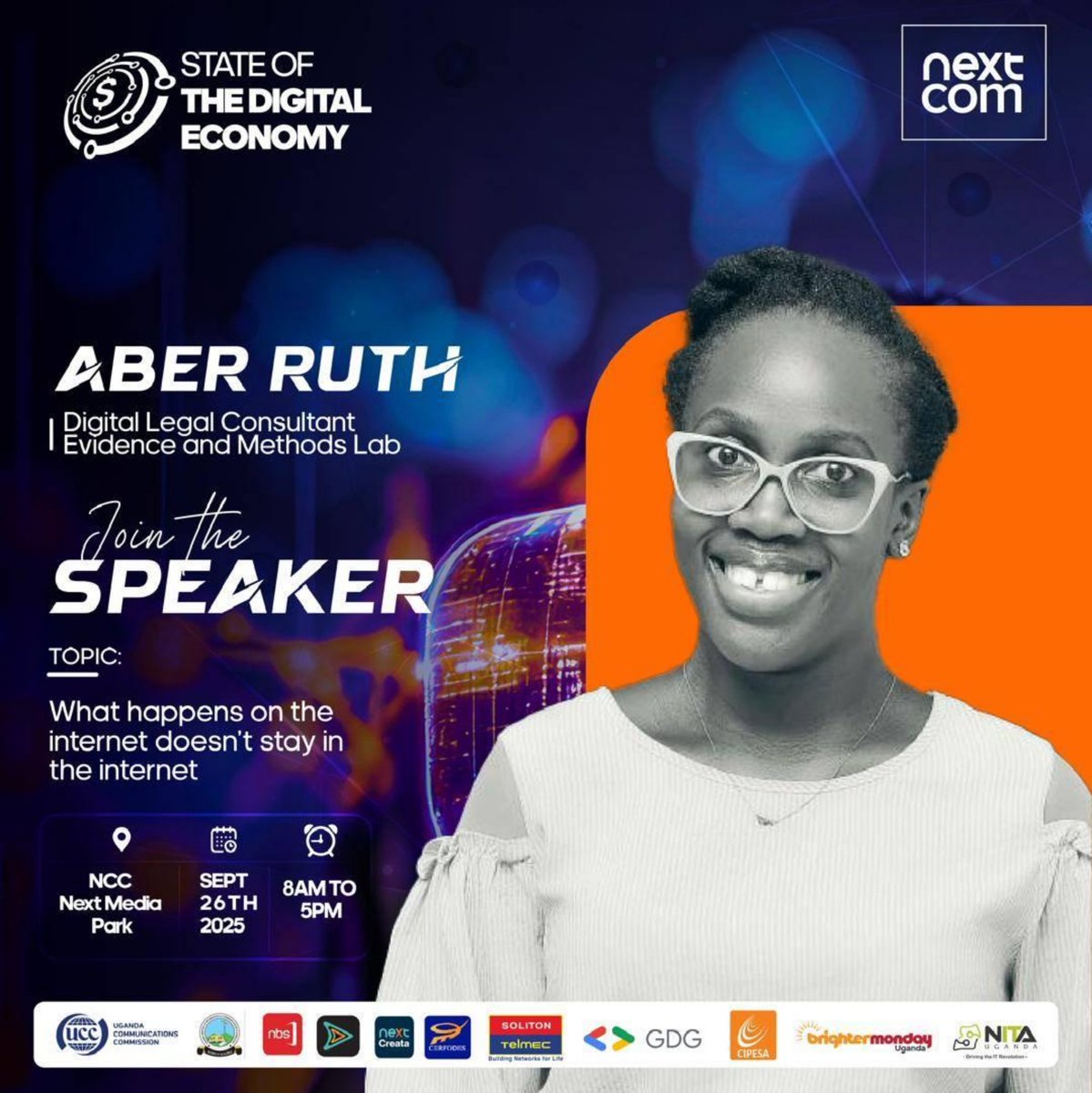 evidence_method's tweet photo. The State of Digital Economy Forum is here this Friday 26th from 8AM to 5PM at Next Media Park. 

We’re partnering with @nextmediaug, @cipesaug, @DCAUganda @MFAUganda @G4ClimateAction @WakisoHuman @Rdpuganda24 @EUinUG @Mglsd_UG. #BeSecureByDefault https://t.co/U1hAASILw3