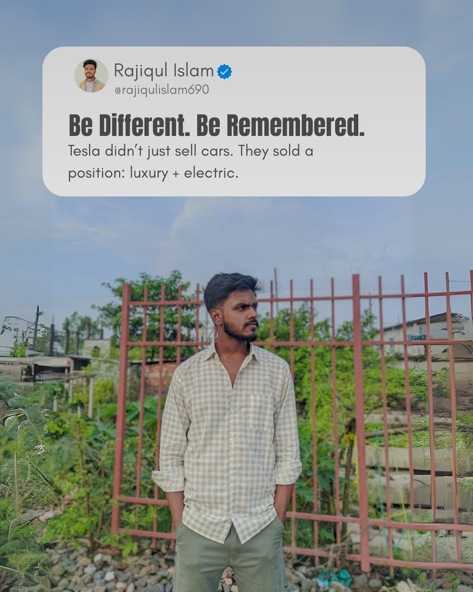 Why do some brands shine while others vanish?

It’s positioning.
→ Be different.
→ Be valuable in people’s minds.

Tesla claimed “luxury electric” before EVs were cool.
→ That perception keeps them ahead.

What’s your unique space?
→ Are you standing out or blending in?