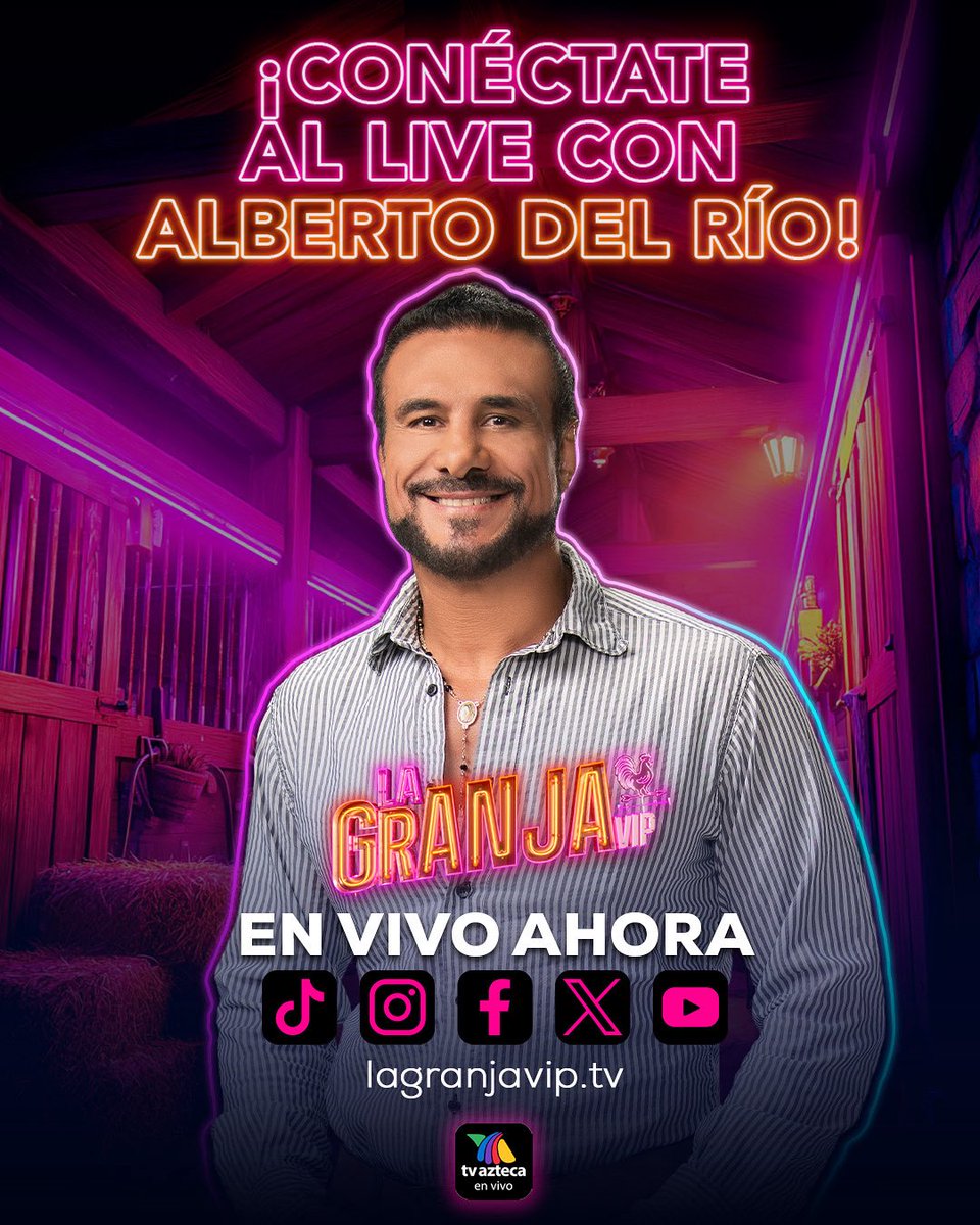 lagranjavipmx's tweet image. ¡Únete al EN VIVO! 🔴🙌 Con nuestro granjero 🤠 #AlbertoDelRío, mejor conocido como #Patrón 💥🔥 No te lo puedes perder 😎✨ #LaGranjaVIP, estreno domingo 12 de octubre a las 8:00 p.m. por #AztecaUNO 🐓🌾🚜📺