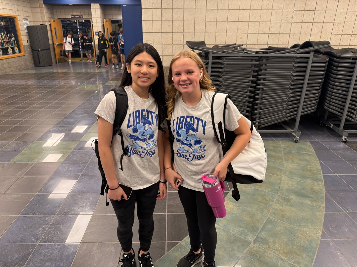 dmsbluejays's tweet photo. Lots of duos in the hallways today! Tomorrow is a white out spirit day for the color run--wear your white color run shirt or any white attire for the color run! #DMSLeads #DestinationDMS https://t.co/8iZp8fxeVY