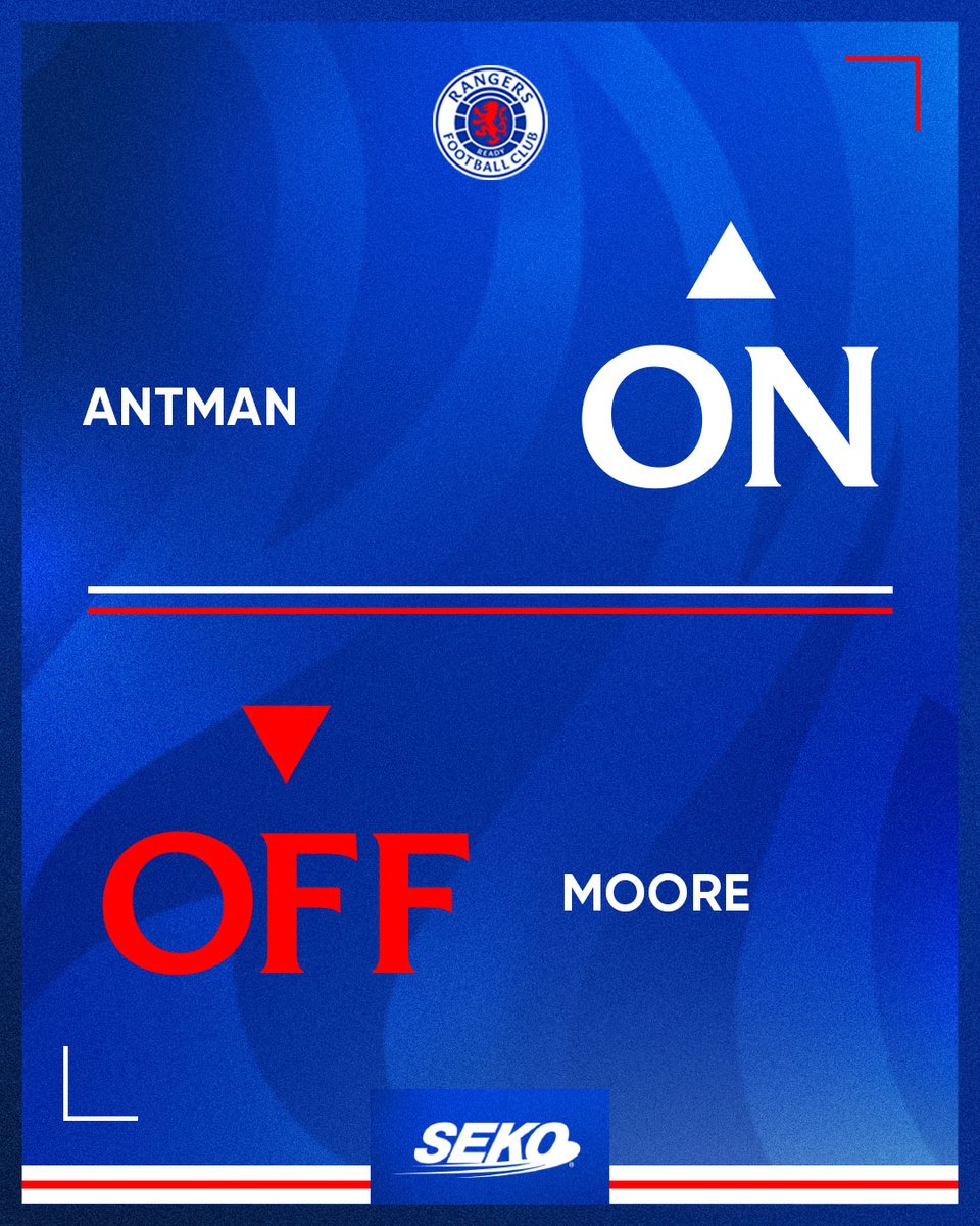 SUB: A change for the second-half.

➡️ ON: Antman
⬅️ OFF: Moore
