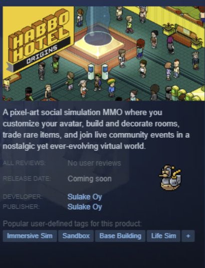 +*+*+*5 STEAM POWERED DUCK GIVEAWAY!+*+*+*

🦆Like, RT &amp; Follow <a href="/Joonicornia/">Master Amb L❤-VE is Thriving</a>  
🦆 Reply with a screenshot of you Wishlisting "Habbo Hotel: Origins" and use hashtag #HabboHotelOrigins 
🦆Tag a friend!

✅Link to Wishlist: store.steampowered.com/app/3809900/Ha… 

Giveaway ends 09/28, Sunday! GL!