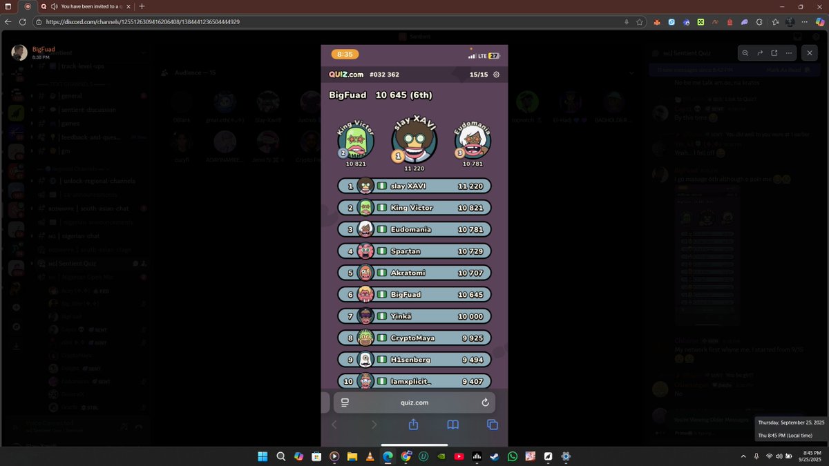 Huge thanks to <a href="/GeneralxCT/">GeneralX | Endless 𒀭</a> and <a href="/Onoja_Cee/">Shy🧬</a> for hosting a very classic and educative <a href="/SentientAGI/">Sentient</a> quiz tonight.

I appreciate you guys a whole lot, I am proud of my position as no 1
<a href="/Krypto_Kratos/">Kratos</a>