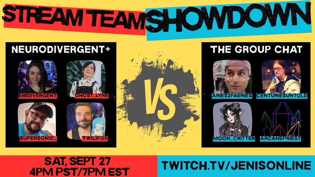 And finally, to round out the whole evening, a game of PASSWORD  

Team Neurodivergent+ (by <a href="/Emidivergent/">Emidivergent</a> ) comes face to face with Team Group Chat (by <a href="/JenIsOnline/">JenIsOnline</a> )

Featuring the iconic and acclaimed creators:   

Team Neurodivergent+:
<a href="/Emidivergent/">Emidivergent</a> 
<a href="/Ghost_lyneTTV/">Ghost_lyne</a> 
<a href="/TwiliFox/">TwiliFox</a>