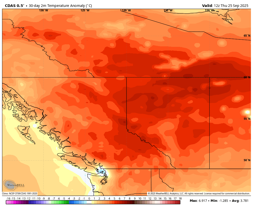 From drenched to drought...feast or famine for rain in Calgary this summer!

📉 Over the last 30 days, we've only had 0.7mm of rain.
☔️ July had 167.5mm of rain (3rd wettest July ever)
😮‍💨 September will be one of the driest ever

🥵September has also been very warm.

#yyc